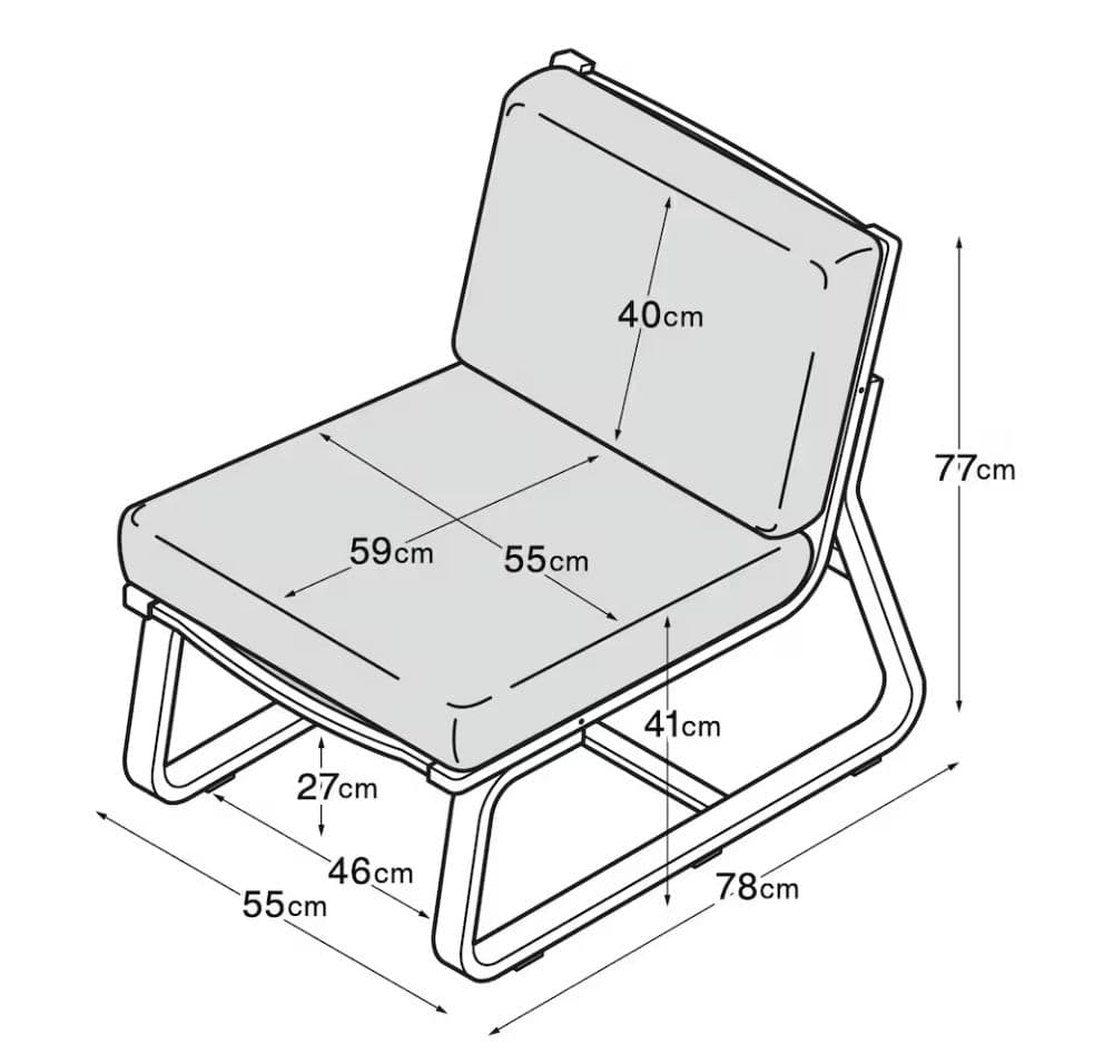 リビングでもダイニングでもつかえる ソファチェア ライトグレー 1人掛け×１脚①