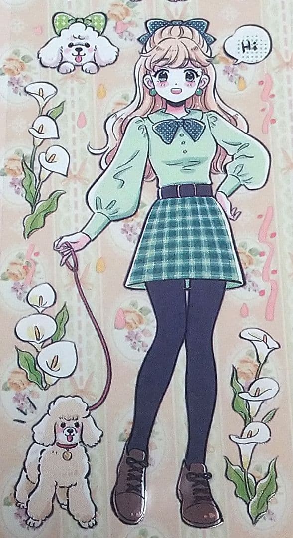 のこり２✩SALE✩J15＃春日心动(PET)茶犁切り売り海外人物マステ女の子