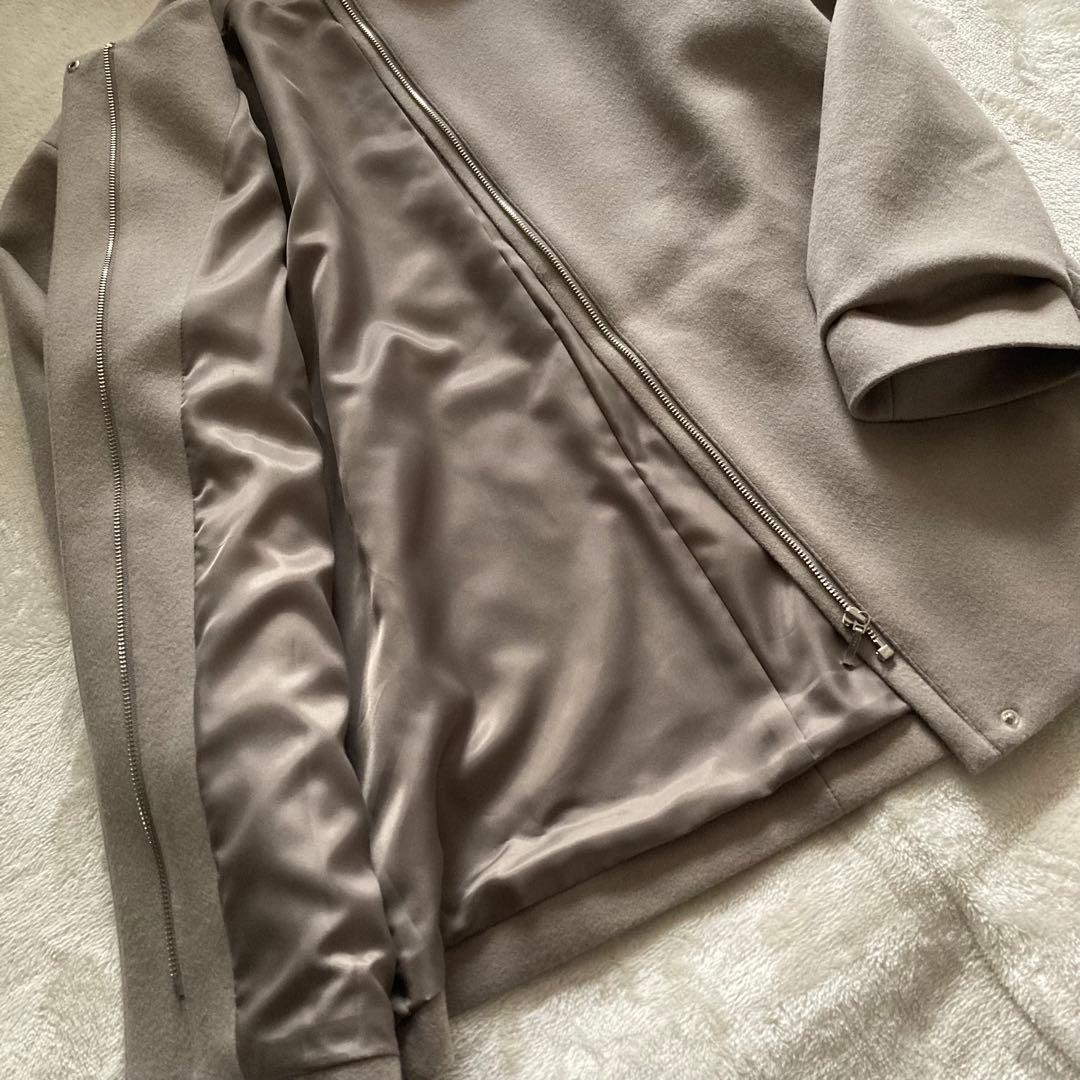 【美品】INDIVI 定価4.4万 2023AW ノーカラーコート ウール100