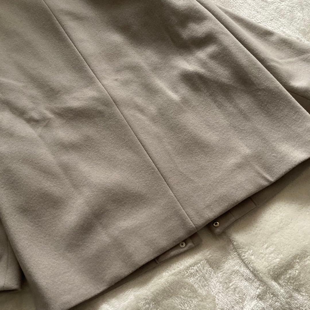 【美品】INDIVI 定価4.4万 2023AW ノーカラーコート ウール100