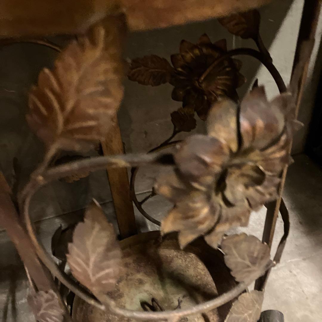 アンティーク 花柄傘立て アンブレラスタンド ヴィンテージ 鉄 ブラウン系色