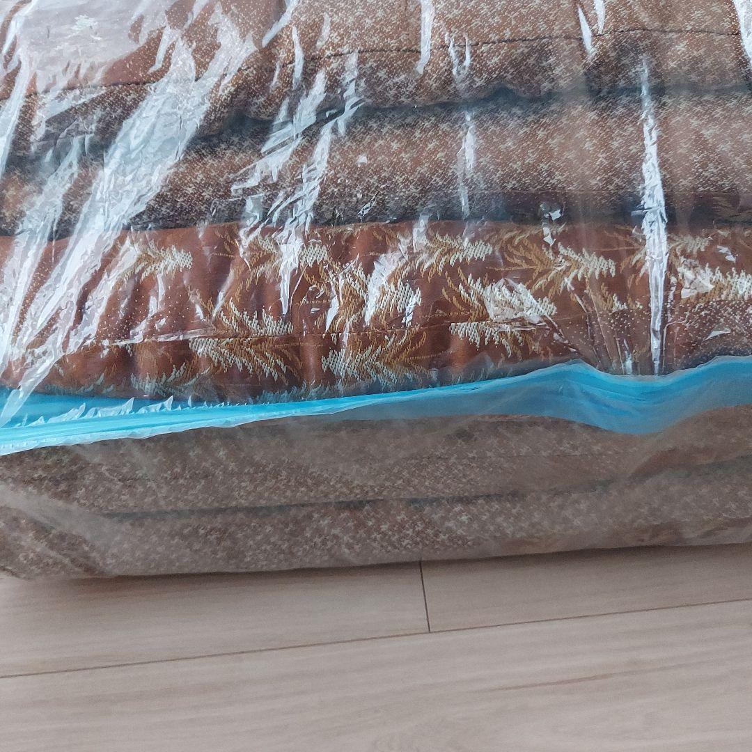 座布団　五枚　茶色 花柄 正方形 クッション　和座布団