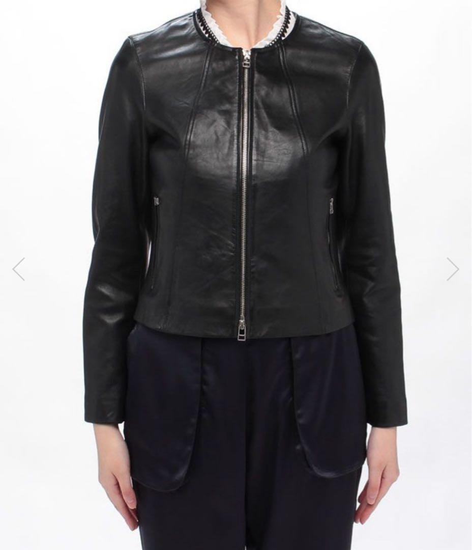 アルアバイル　レザークルーネックジャケット　ブラック　ルルウィルビー