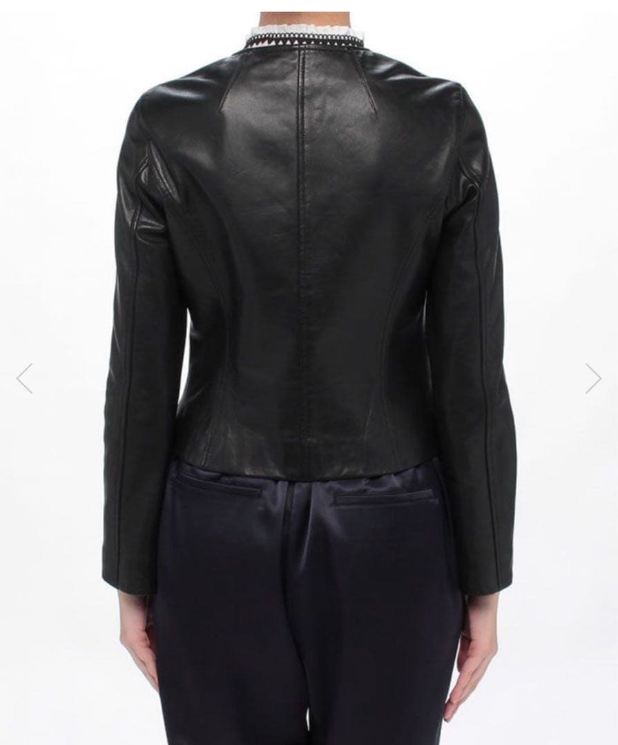 アルアバイル　レザークルーネックジャケット　ブラック　ルルウィルビー