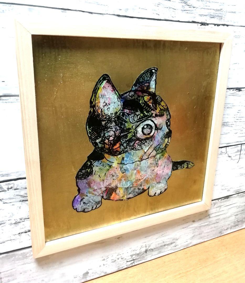 売約済み　依頼者優先作品9 猫の額付き銅版画回想ニャンコ