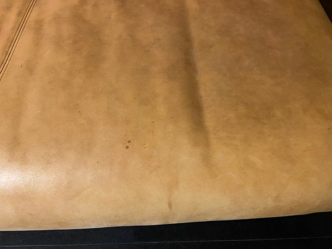 ブラウン合成皮革2人掛けソファ