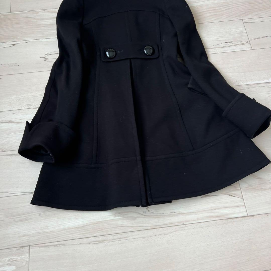 バーバリーブルーレーベル　ウールコート　チェック　Aライン　ビッグボタン