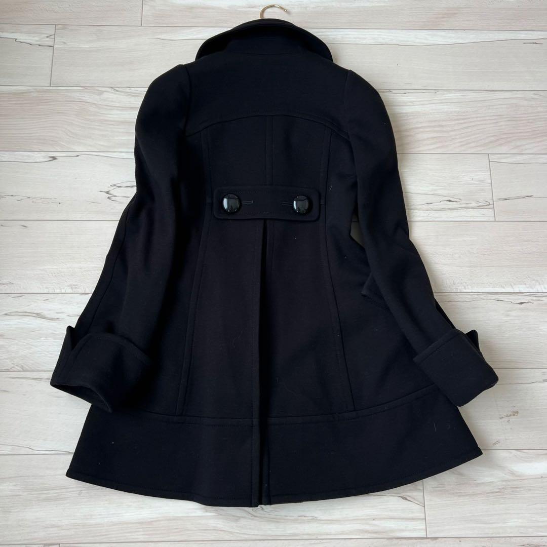 バーバリーブルーレーベル　ウールコート　チェック　Aライン　ビッグボタン