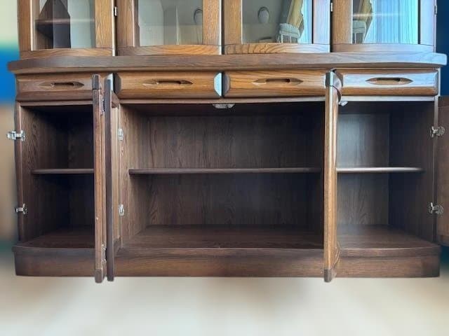 【送料込88,000円】大型　木製キャビネット ガラス扉 美品