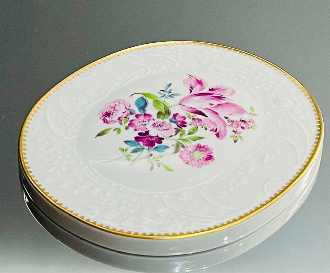 Meissen マイセン /※ 1級品 上級金彩装飾 陶板 フラワーブーケ