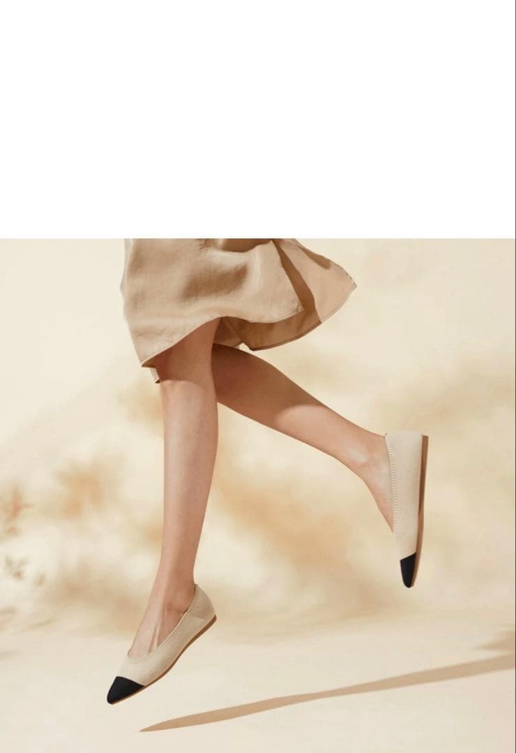 【VIVAIA】 Aria 5° ポインテッドトゥ フラットシューズ アーモンド