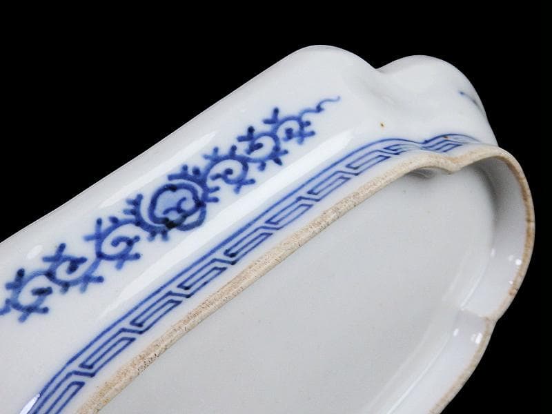 大聖寺伊万里　金襴手　紅葉の図　隅切長皿　 N1071AS-DCl