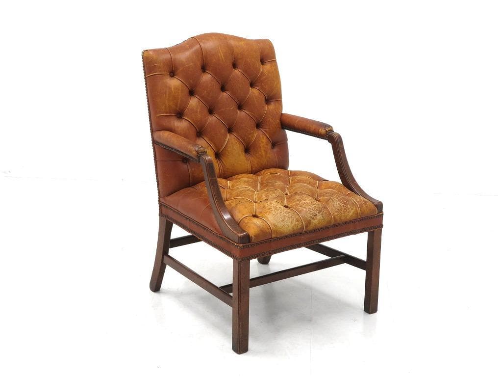 英国　イギリス　アンティーク　総本革　レザー　チェア　チェア　ソファ