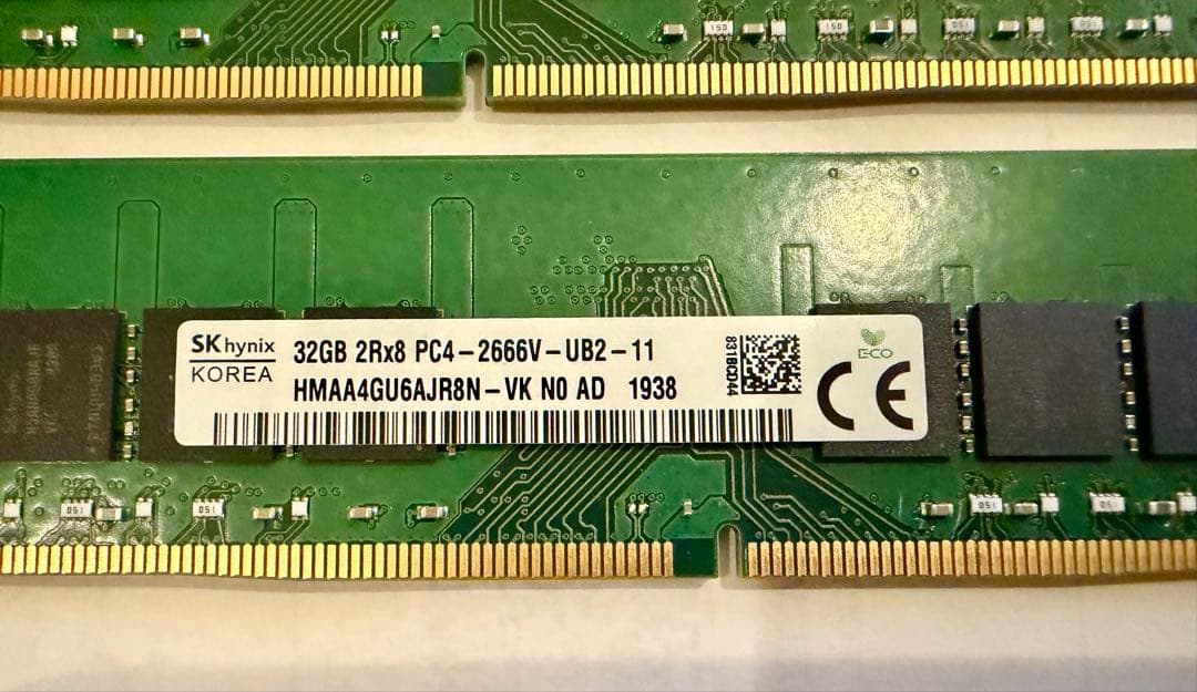 SK hynix 32GB DDR4 2666V メモリ2枚セット　64GB