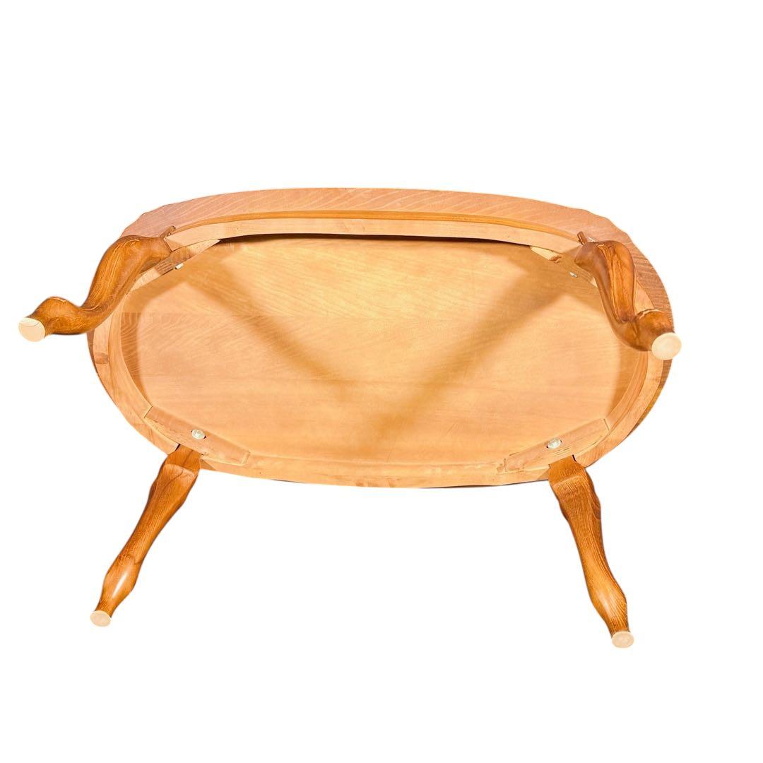 HR852 【象嵌彫刻が素敵】イタリア　猫脚　ローテーブル　イタリア