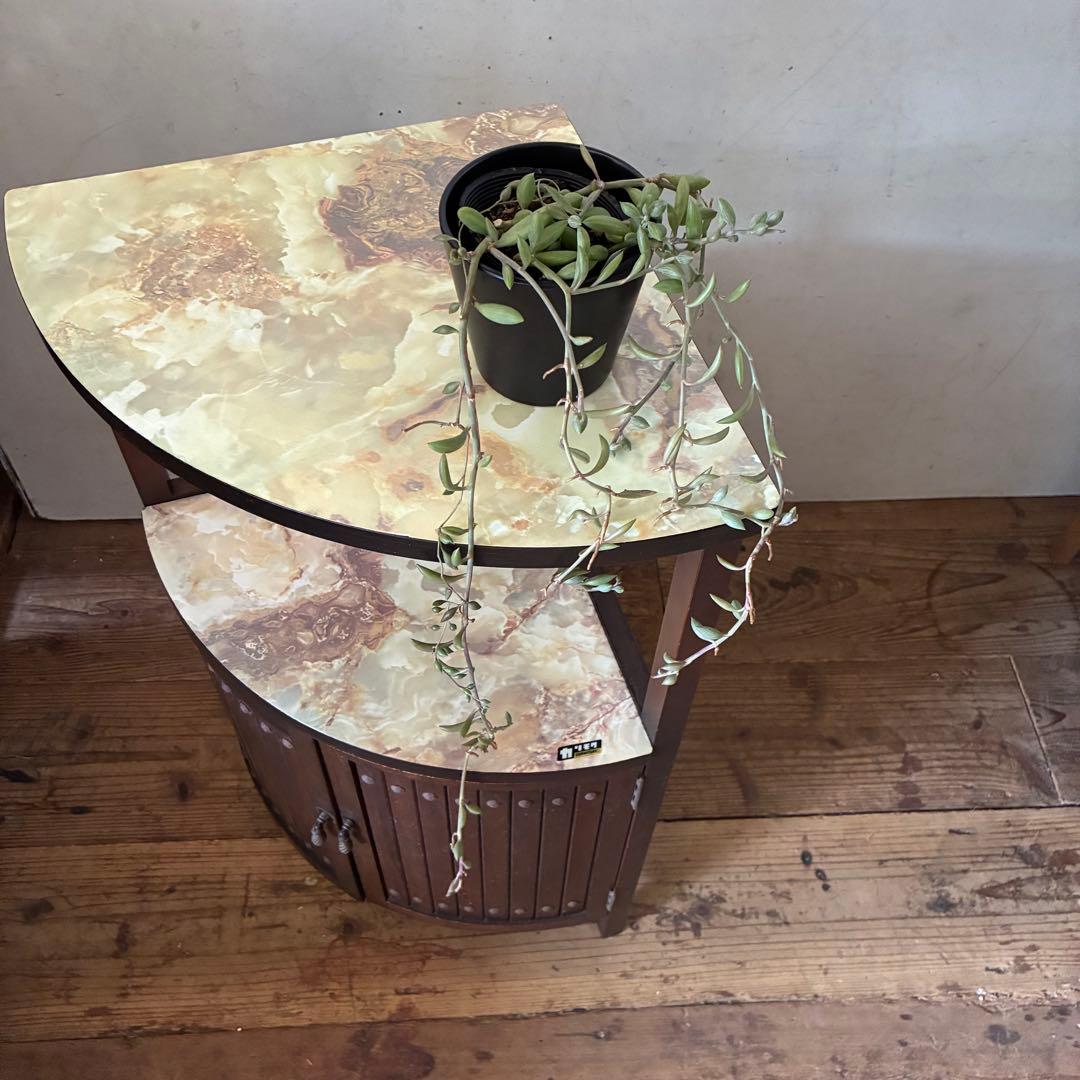 オールドカリモク ヴィンテージ コーナーラック シェルフ 棚 マーブル