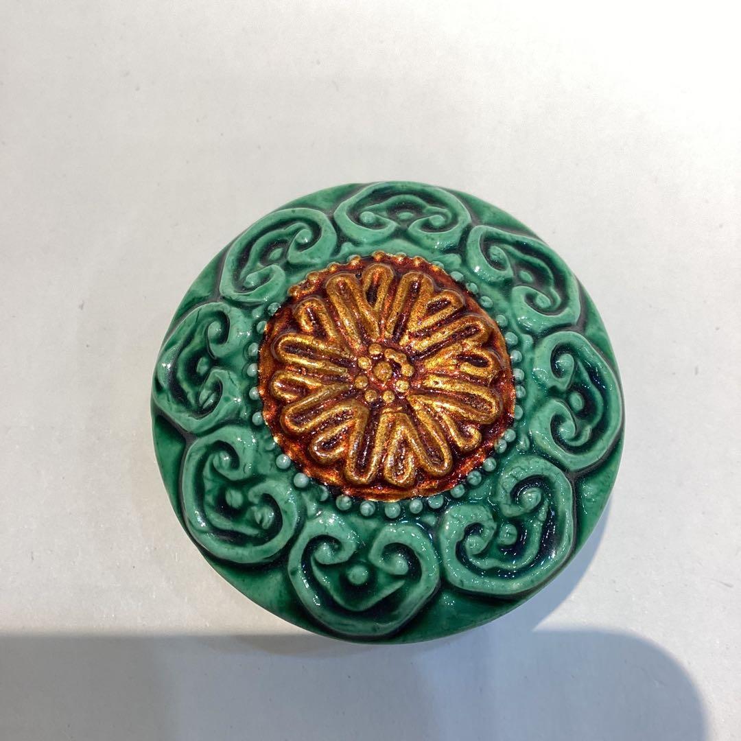 交趾　竹節香合　中村翠嵐作