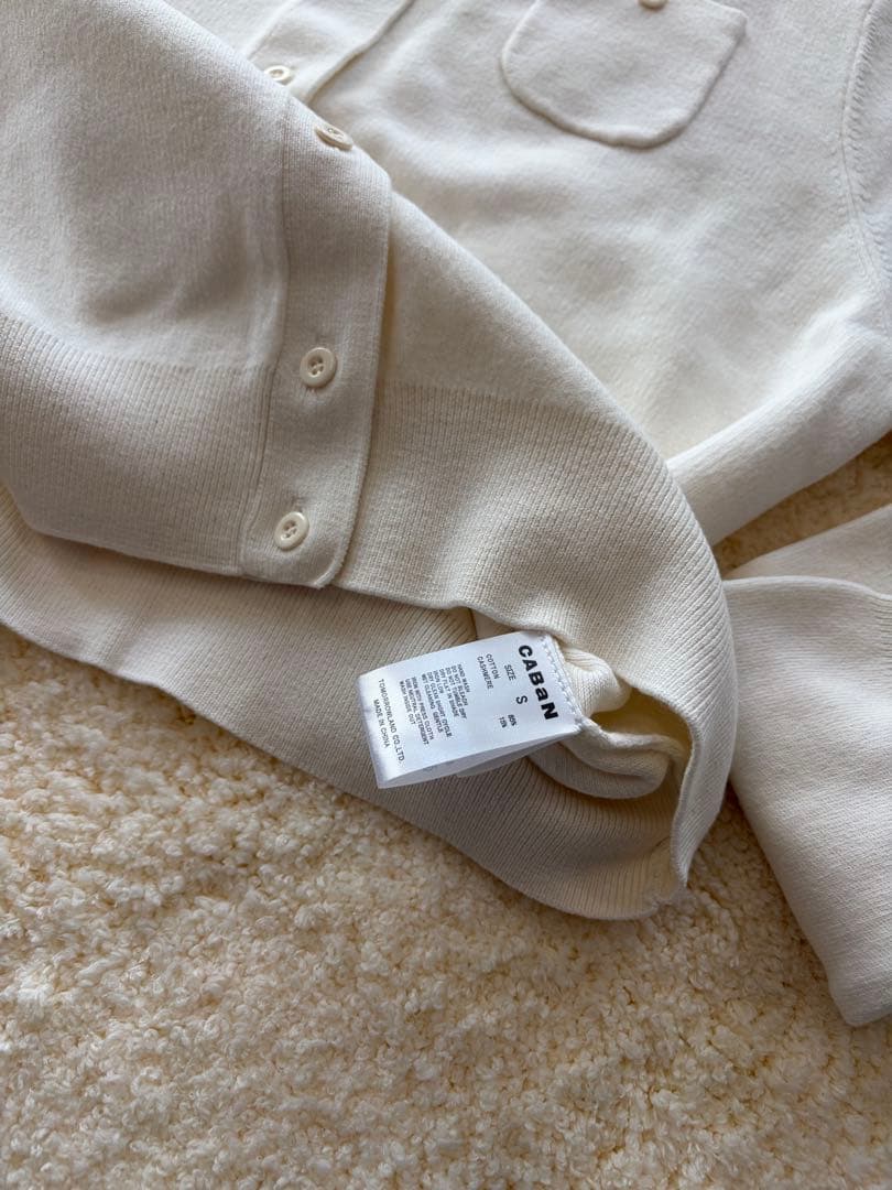 新品未使用品 タグ付き CABaN コットンカシミヤ クルーネックカーディガン