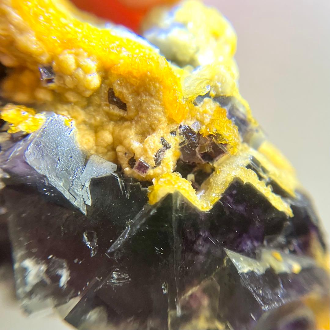 蛍光 キュービック ゾーニング フローライト カルサイト 共存 原石 鉱物