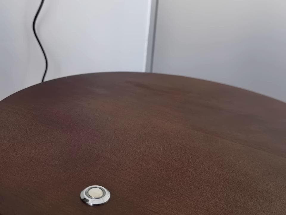 3段木製サイドテーブル 間接照明 ワイヤレス充電機能付き 天然木 完成品発送