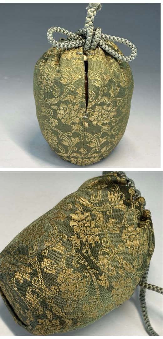 【中古品】瀬戸茶入　大亀老師書付　銘『温故』仕覆2枚付