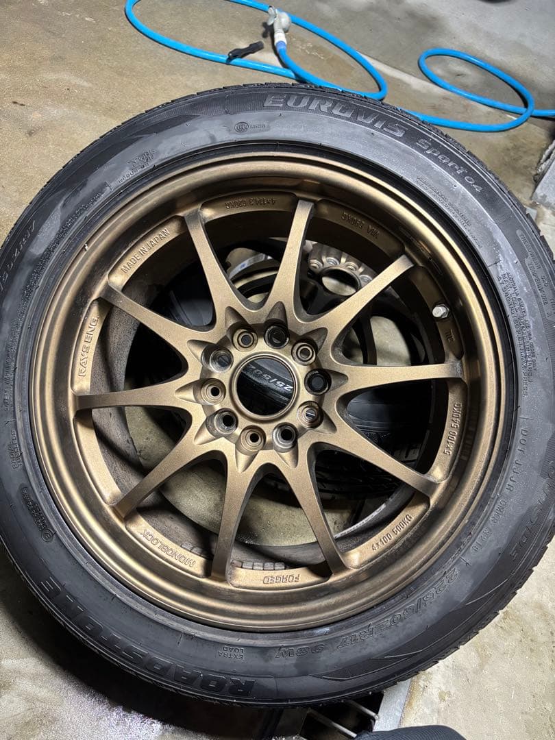 ce28 17インチ8j+38 4本　タイヤセット　レイズ　ボルクレーシング