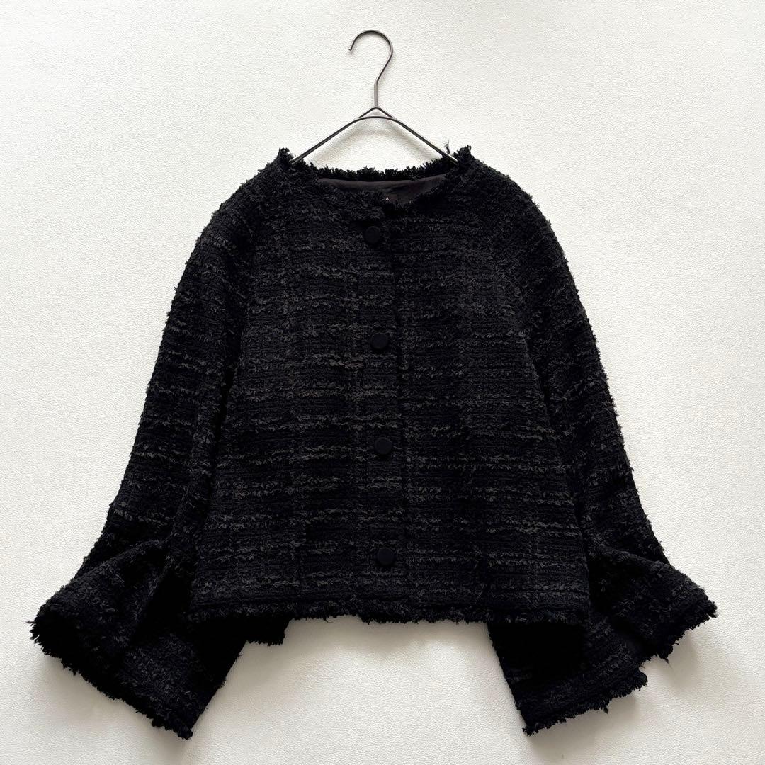 02343-2 TOCCA UNSNARL ツイードジャケット　ノーカラー　4