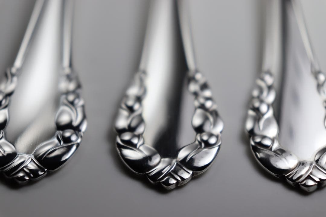 ジョージ・ジェンセン■スターリング製ケーキフォーク3本セット■純正箱・収納袋付き