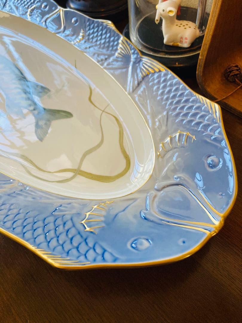 ロイヤルコペンハーゲン ブルーフィッシュ オーバルプレート