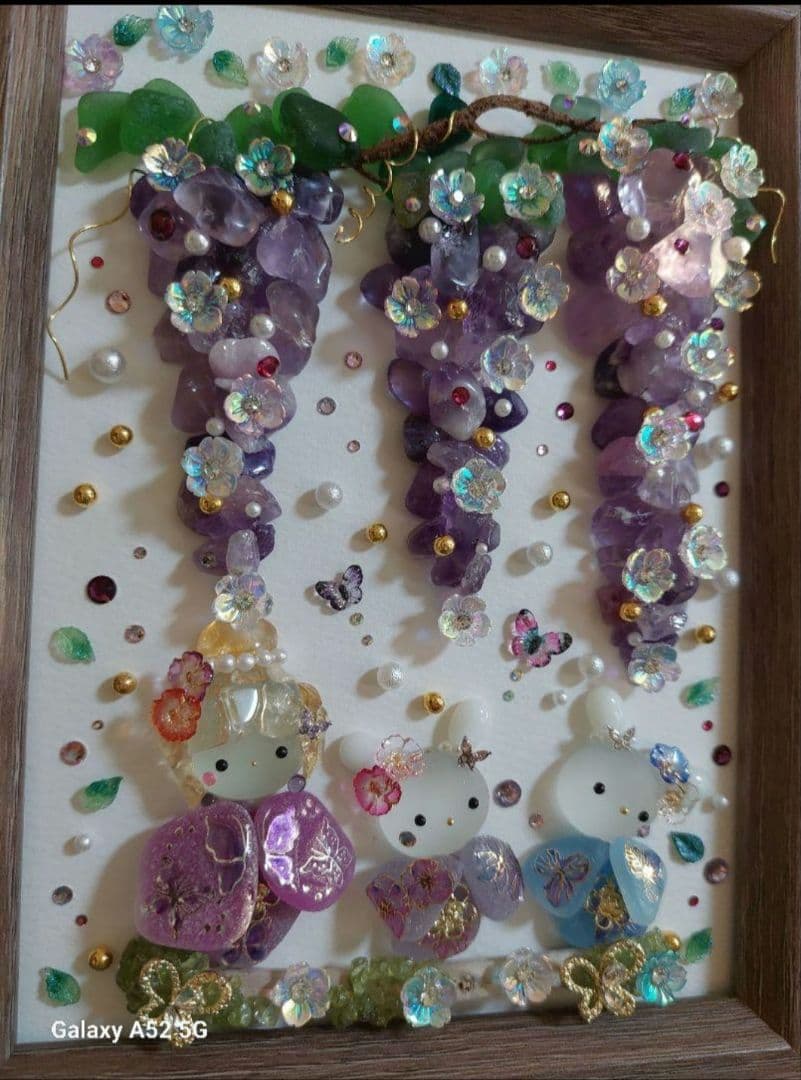 シーグラスアート うさちゃん天使と花嫁♪お取り置き中です(⋆ᴗ͈ˬᴗ͈)”