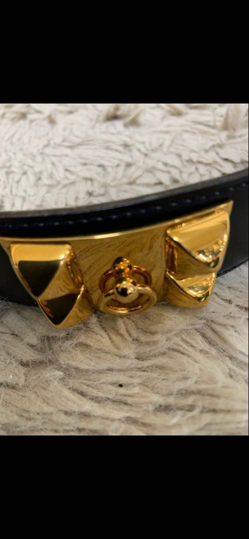 エルメス コリエドシアン メドール ベルト ブラック レディース 75cm