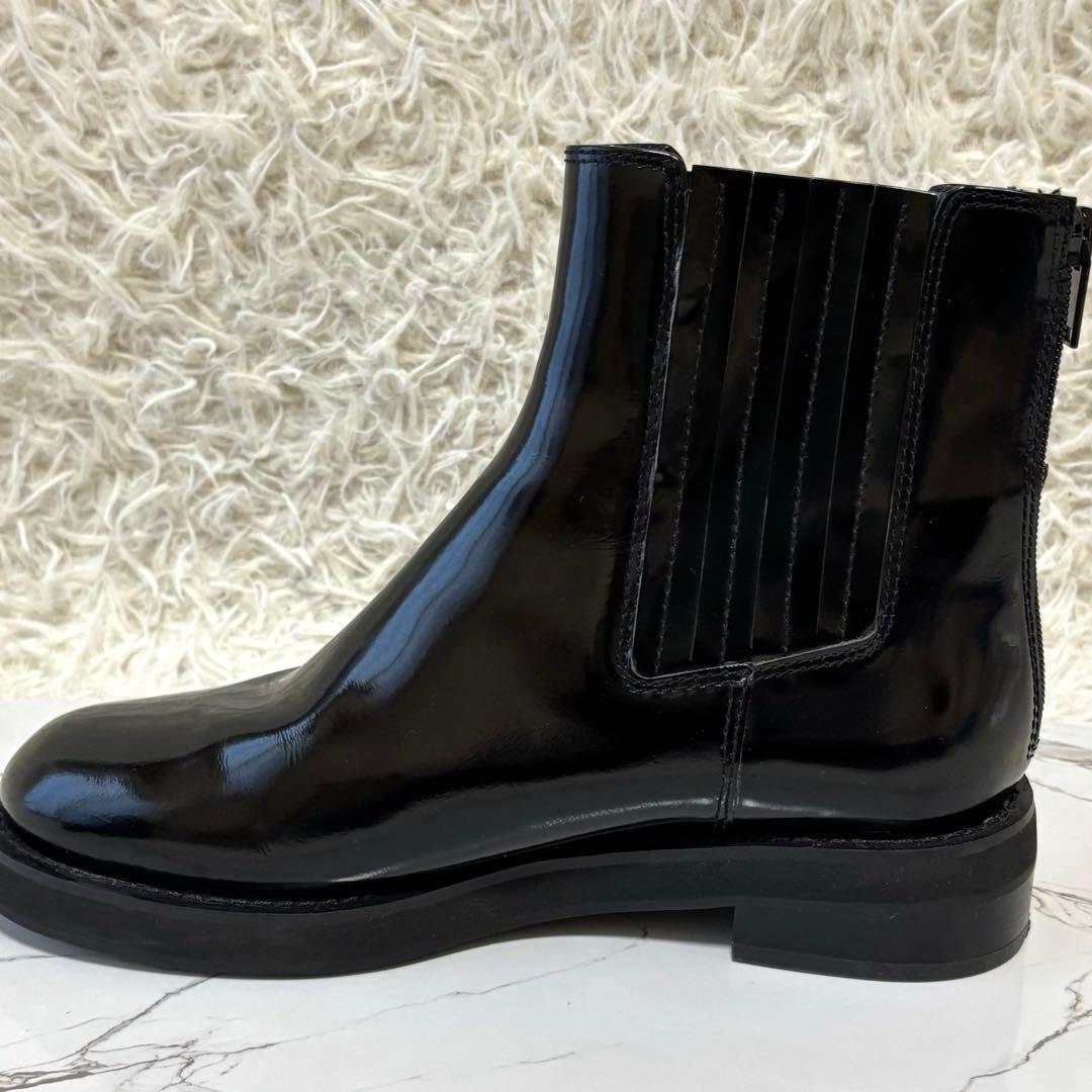 良品✨ スタッカート エナメルブーツ ストーン付 黒 ブラック 24cm