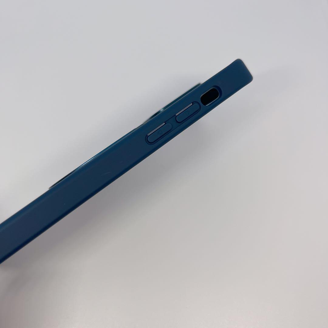 iPhone 12 / 12 Pro ケース 半透明 マット ブルー リング付