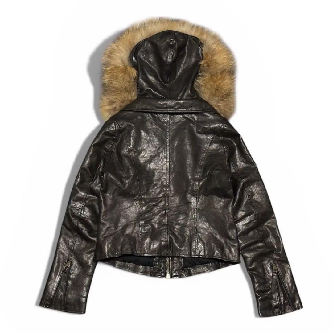 ジャケット・アウター goa Riders leather fur jacket