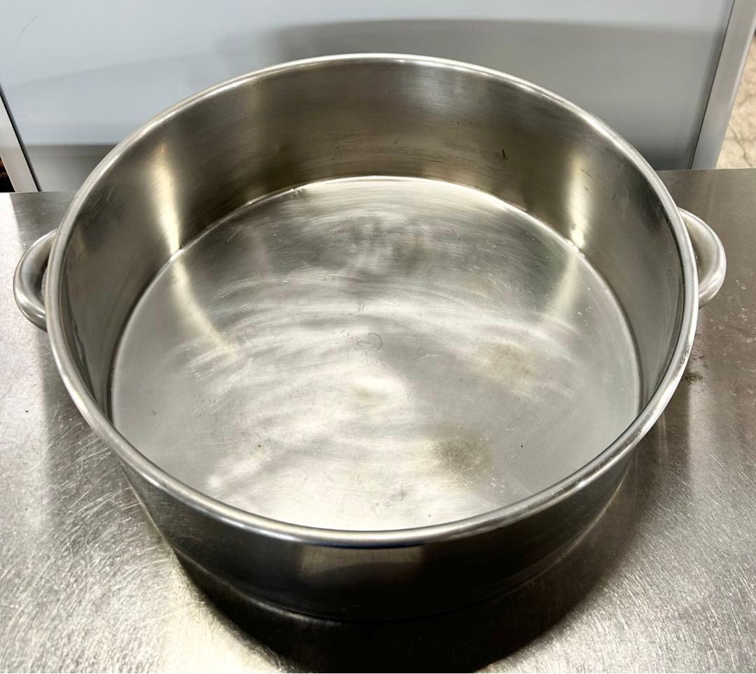 M016 円形鍋 2つのハンドル付 サイズ約直径500高さ163mm 約28L②