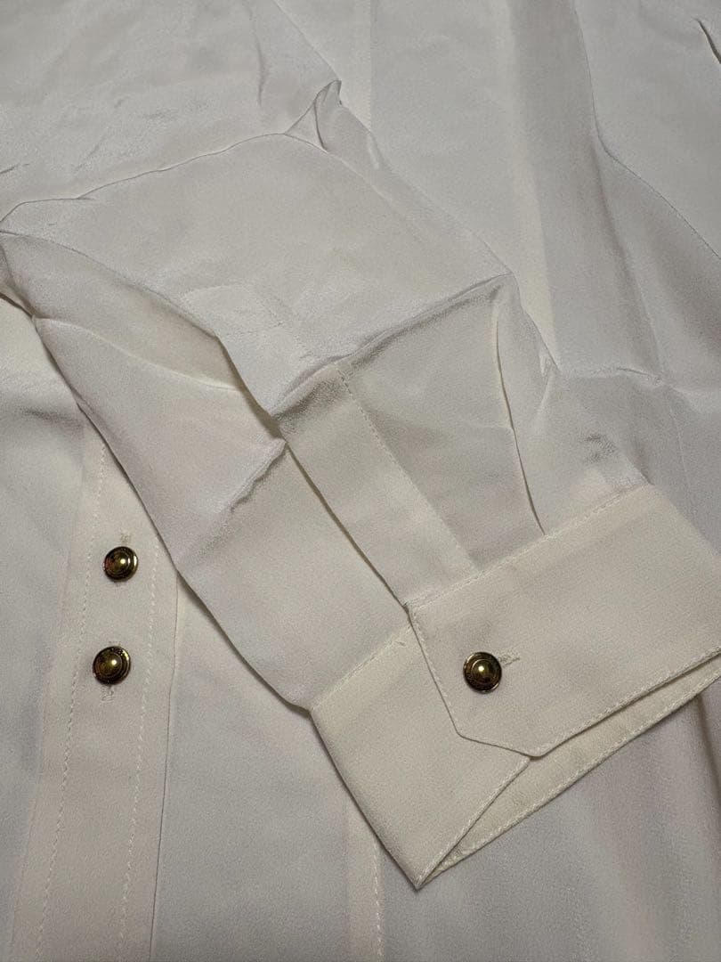 未使用品 GUCCI ブラウス 100%シルク ヴィンテージ品 42サイズ M