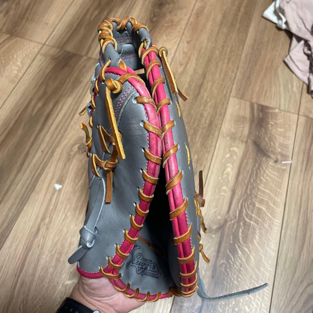 久保田Slugger 軟式グローブ グレー/ピンク