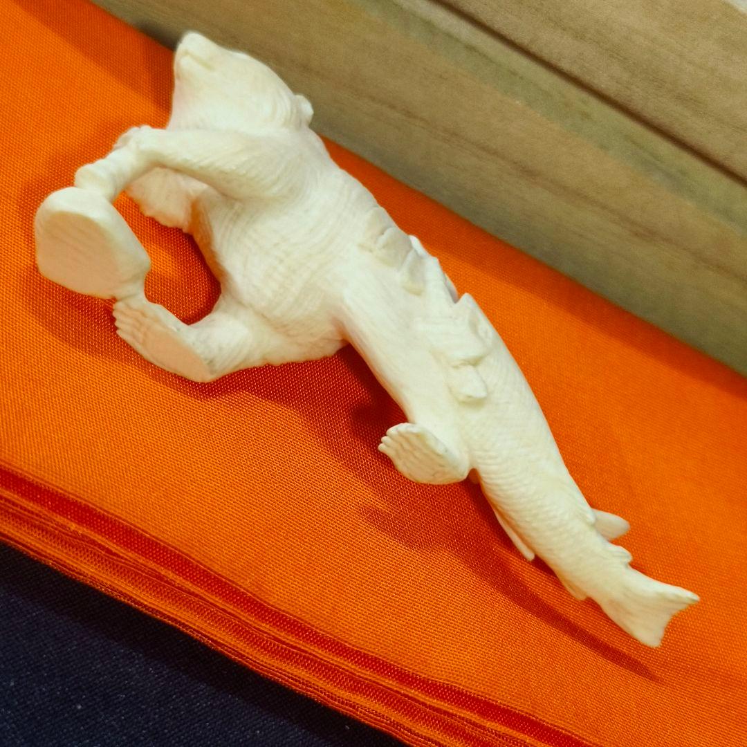 置物 熊 寛支作 共箱 天然素材彫刻 手彫り細工 未使用美品 時代物 蒐集家放出