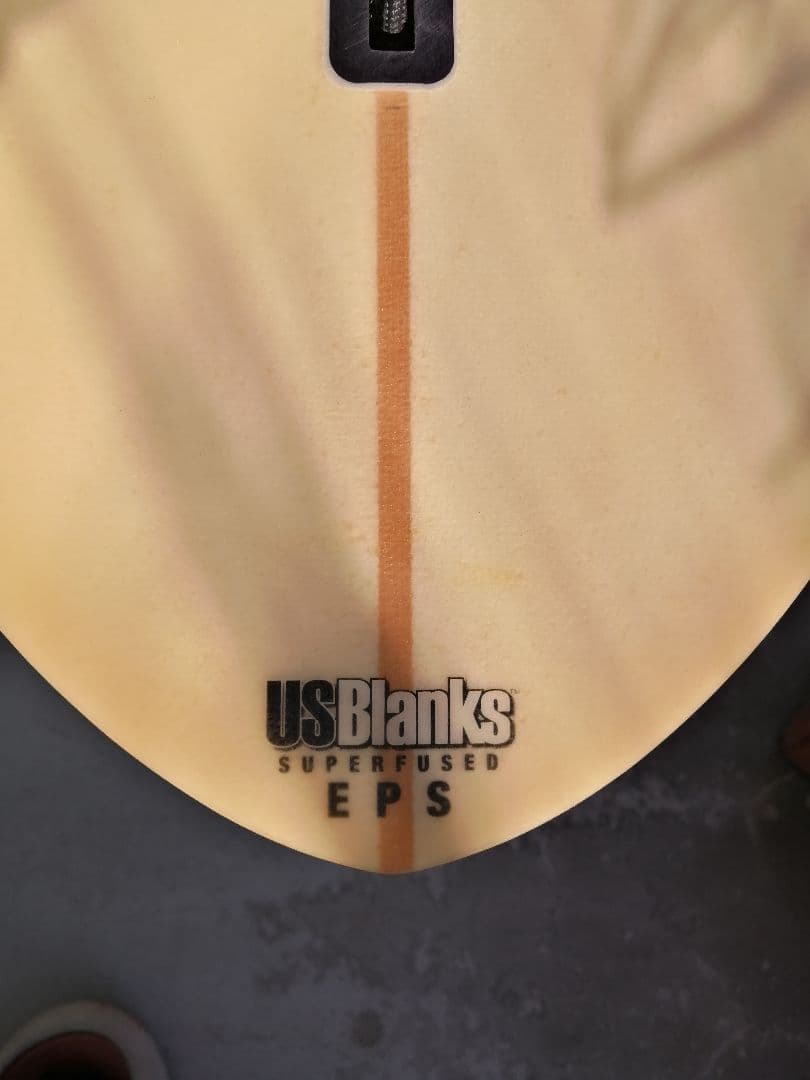 ロングボード クリーム色 青ストライプ 9.2フィート