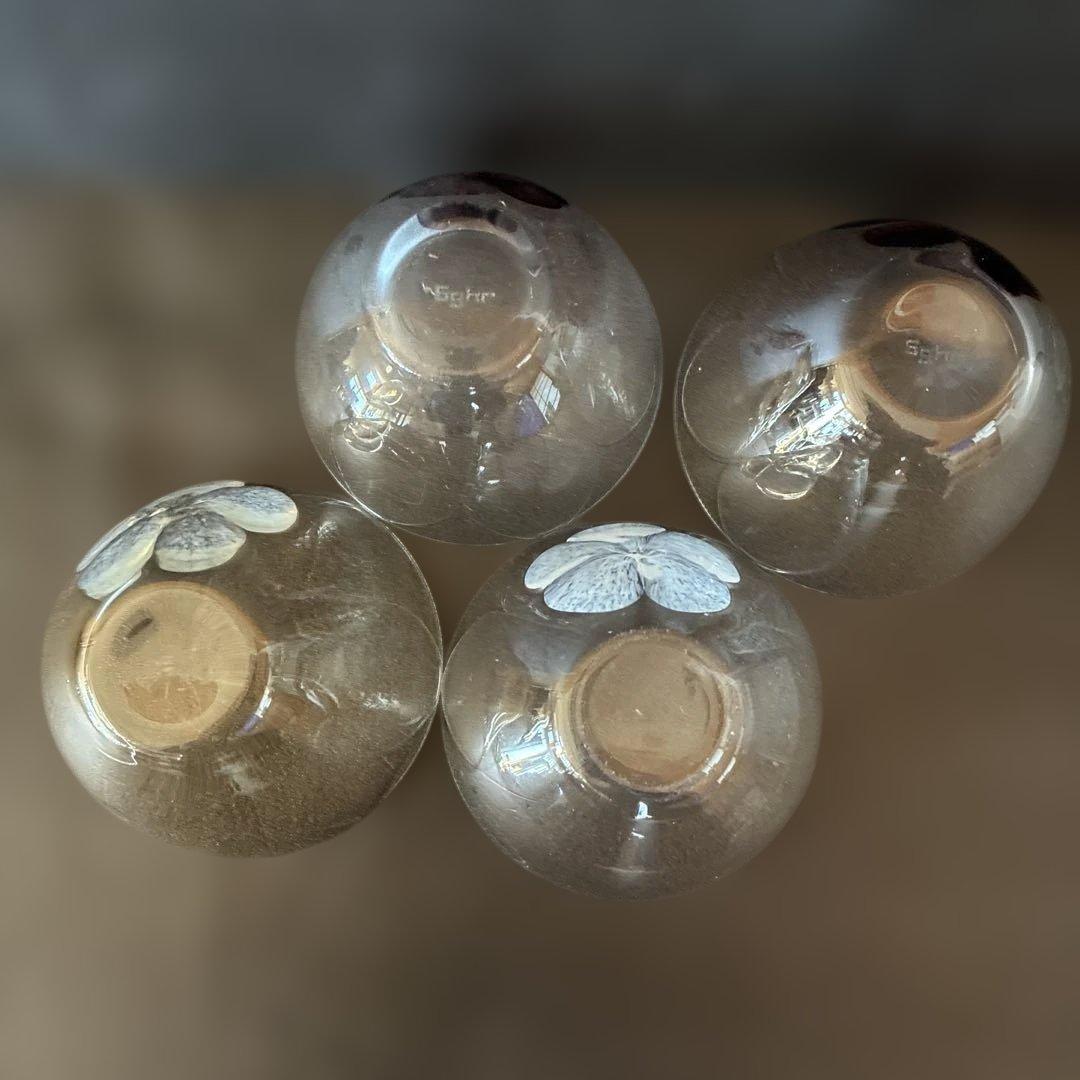 ブルーメ：鉢 (小) クリアー／花 レッド2客 クリアー•タン/花 白　各1客