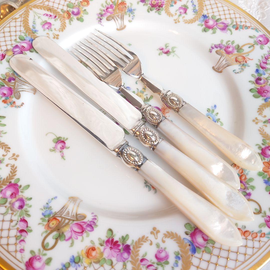 白蝶貝　カトラリーセット　マザーオブパール　ナイフ　フォーク