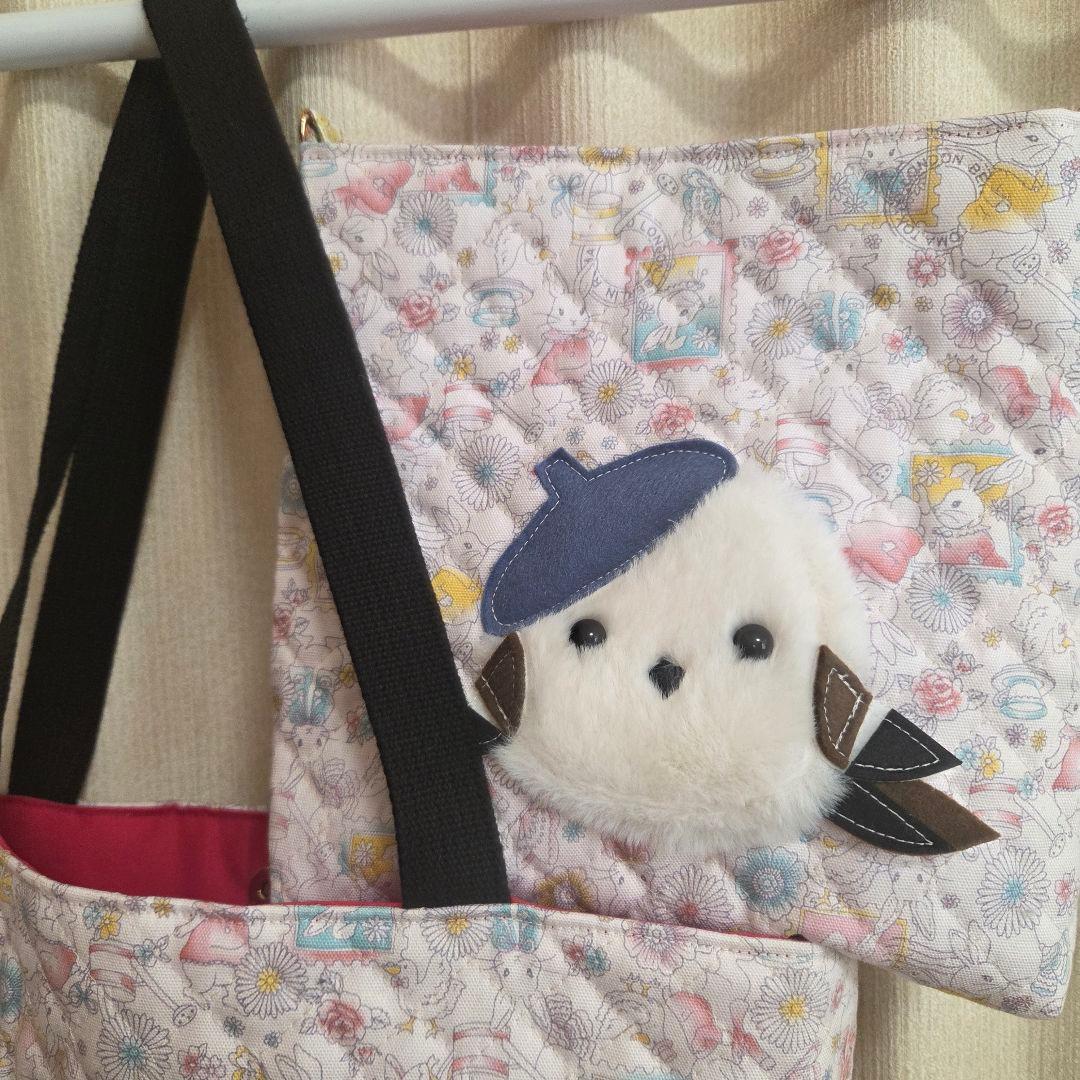 ●いちご●●親子もふもふシマエナガ　トートバッグ