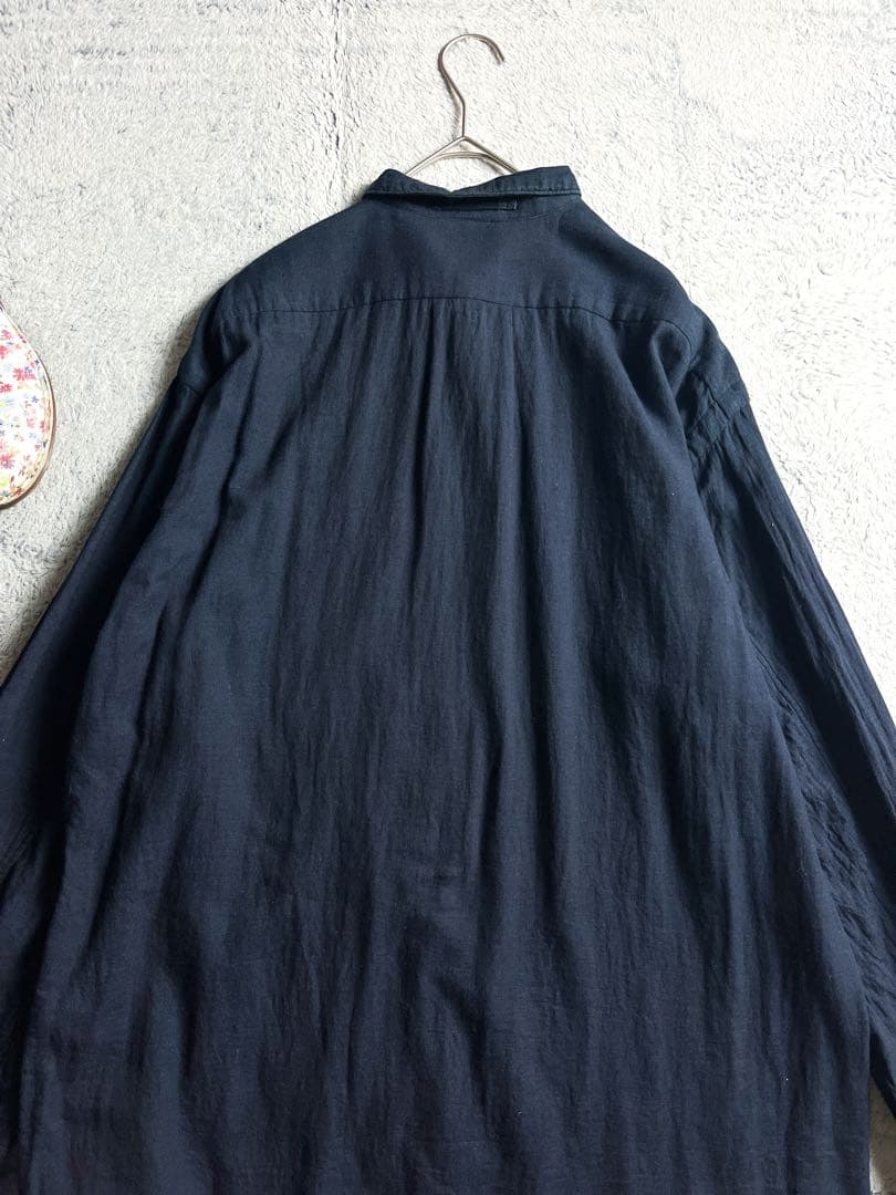 【45R】45rpm 綿100% インディゴ二重ガーゼシャツ 内ポケット 4