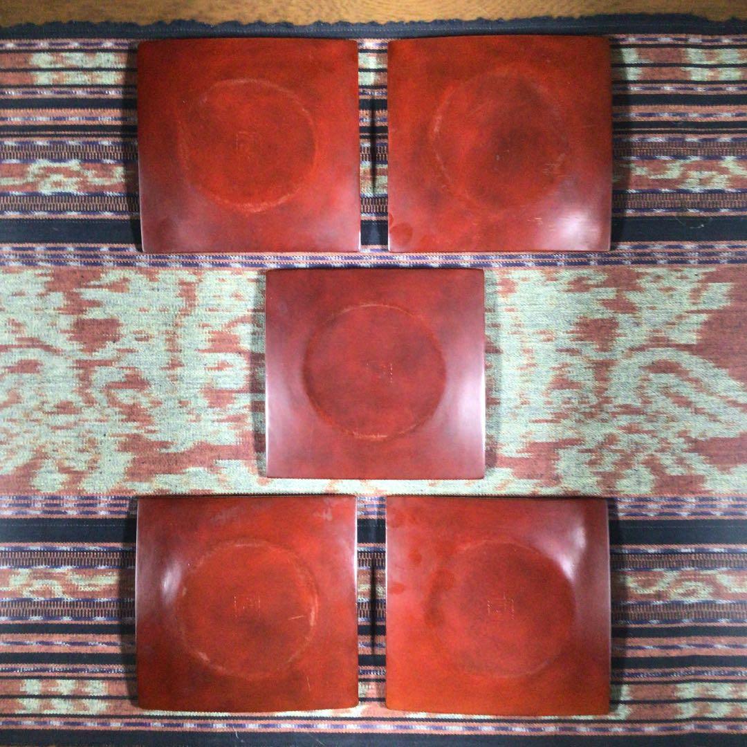 骨董品　鎌倉彫　伊志良不説　菓子皿　5枚