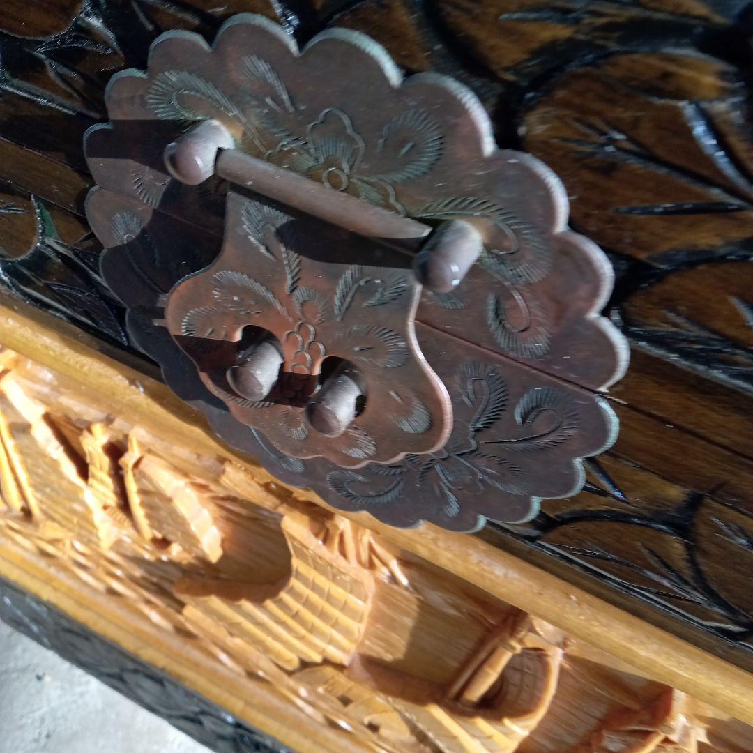 木彫のローチェスト　箱　アジアン