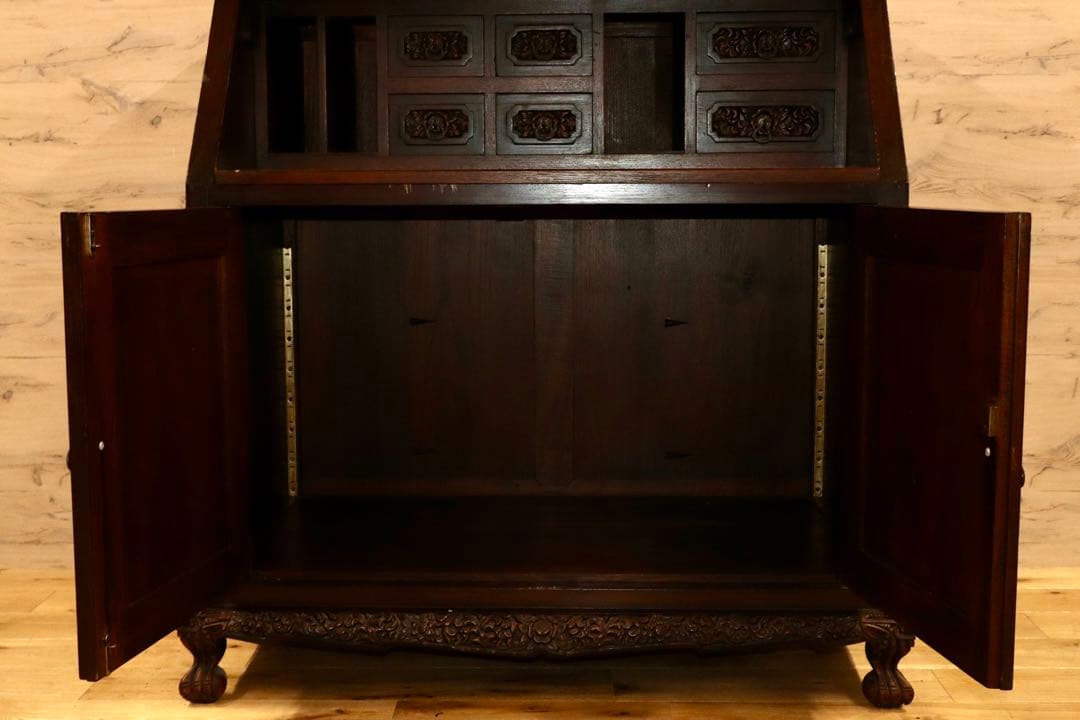 GMHH120○アジアン 和製 アンティーク ライティングビューロー デスク 机