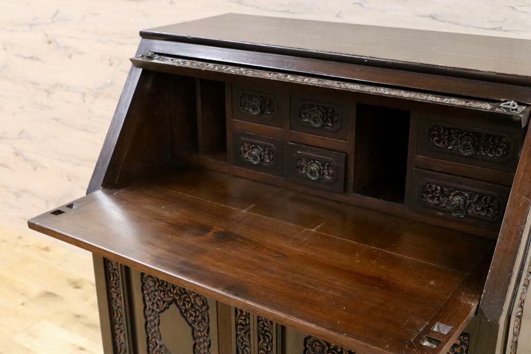 GMHH120○アジアン 和製 アンティーク ライティングビューロー デスク 机