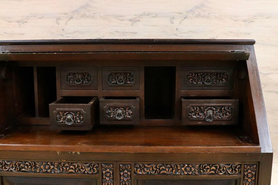 GMHH120○アジアン 和製 アンティーク ライティングビューロー デスク 机