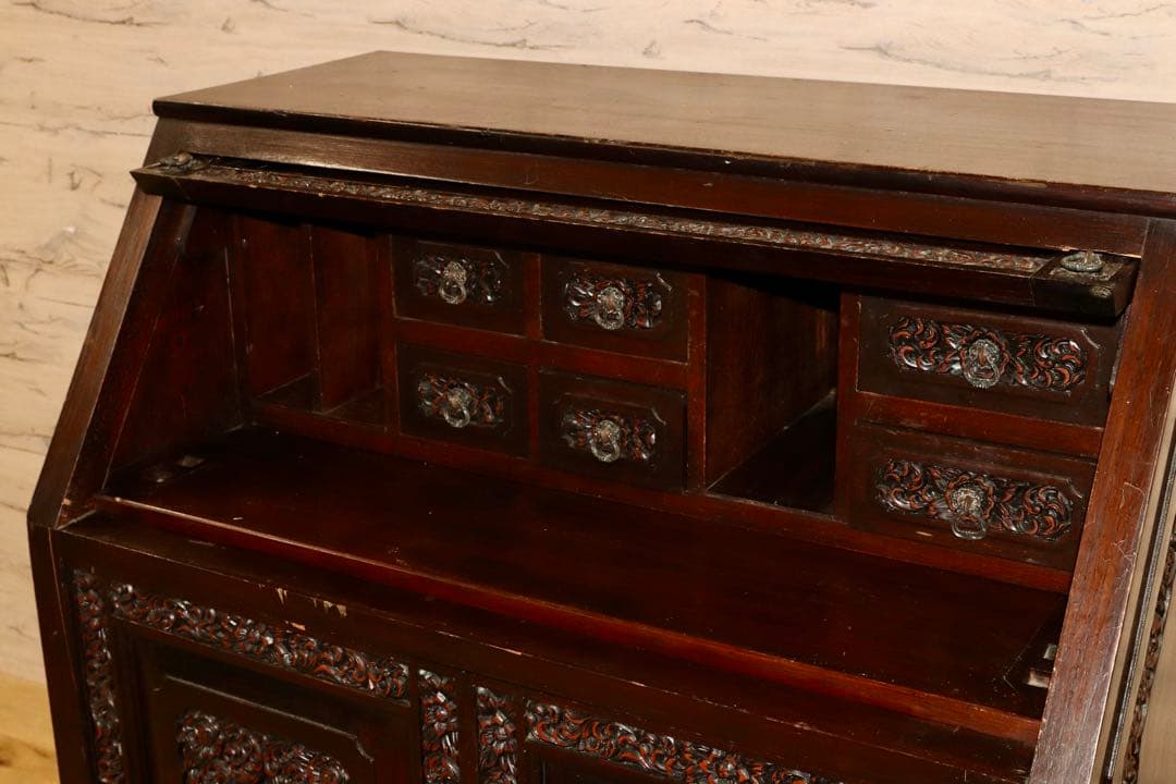 GMHH120○アジアン 和製 アンティーク ライティングビューロー デスク 机