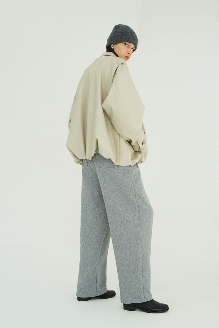 CLANE クラネ　FAKE LEATHER BALLOON JACKET